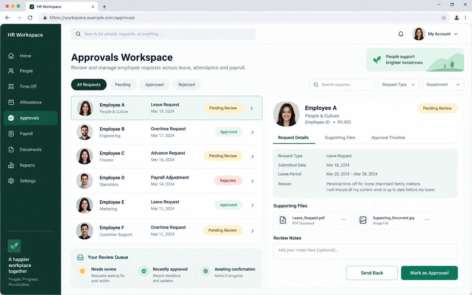 Placeholder 06 for the HR approvals screen